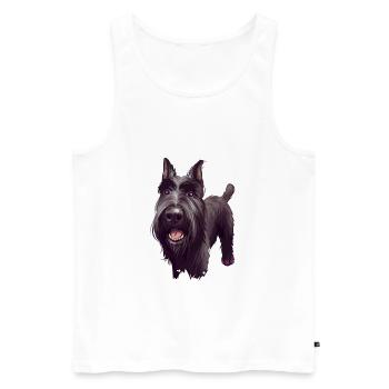 Mittelschnauze Standard Schnauzer Hund Illustration - Männer Premium Bio Tank Top - Weiß - Vorne - AI Model Male 178 light (178cm)