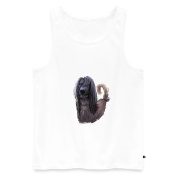 Taigan Kirgisischer Taighany Hund Aquarell Illustration - Männer Premium Bio Tank Top - Weiß - Vorne - Michal (187cm)