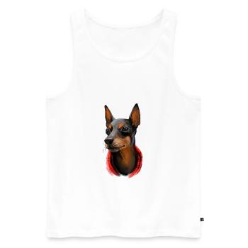 Jouet Manchester Terrier Dog Aquarelle Illustration - Débardeur bio Premium Homme - blanc - Devant - Michal (187cm)