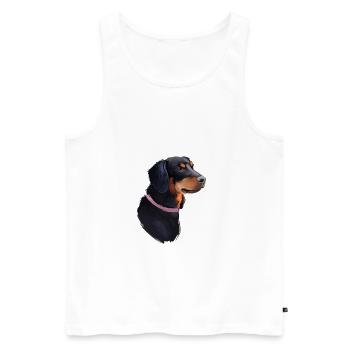 Slovensky Kopov Hund Aquarell Skizze Illustration - Männer Premium Bio Tank Top - Weiß - Vorne - AI Model Male 178 light (178cm)
