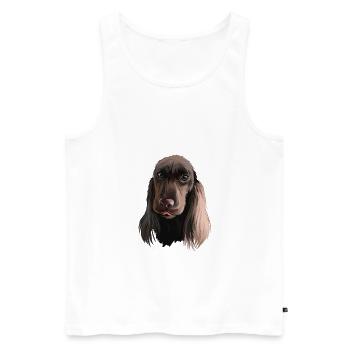 Field Spaniel Hund Aquarell Skizze Illustration - Männer Premium Bio Tank Top - Weiß - Vorne - Michal (187cm)