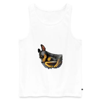 Miniatur Pinscher Welpe Hund Aquarell Illustrati - Männer Premium Bio Tank Top - Weiß - Vorne - Michal (187cm)
