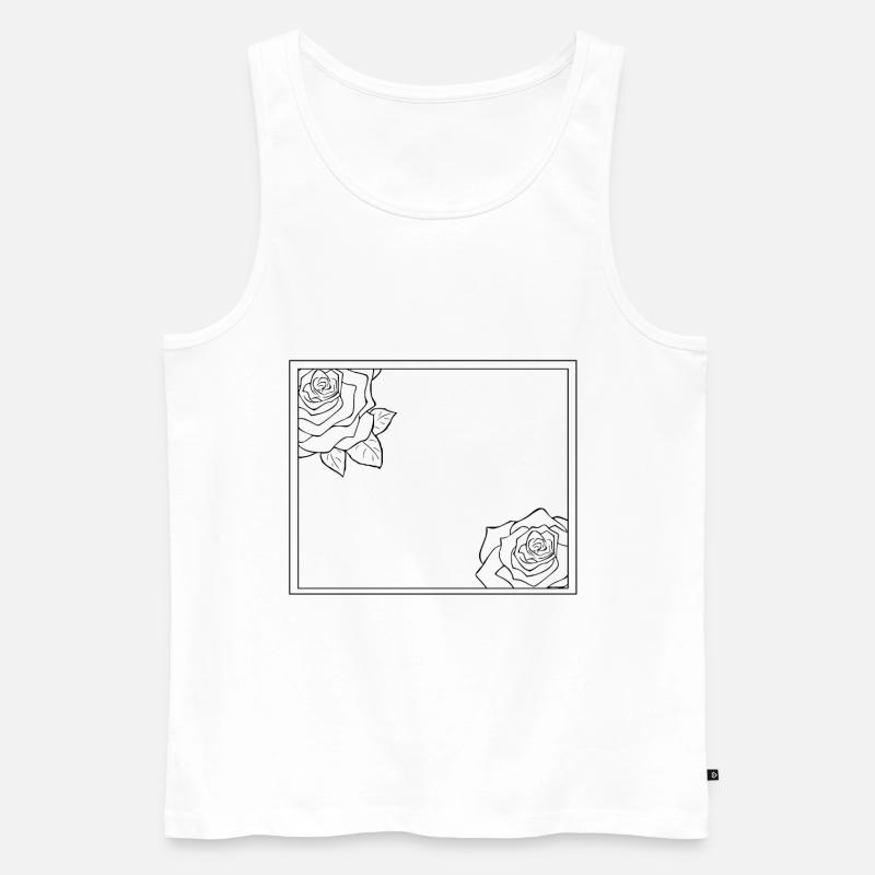 Rectangular frame with roses - Men's Premium Organic Tank Top - white