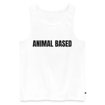 À BASE ANIMALE | Carnivore | Mode de vie ancestral - Débardeur bio Premium Homme - blanc - Devant - Michal (187cm)