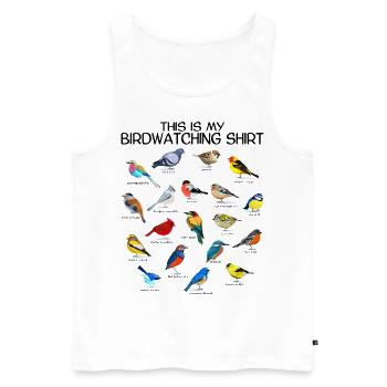 Observation des oiseaux Orinthologist Birdwatching Gift - Débardeur bio Premium Homme - blanc - Devant - AI Model Male 178 light (178cm)