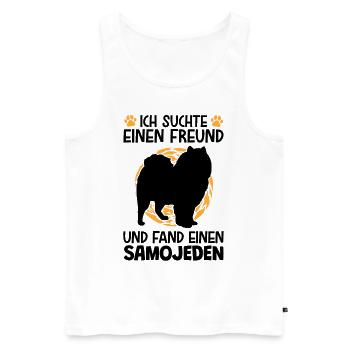 Suchte meinen Samojede Schlittenhund - Männer Premium Bio Tank Top - Weiß - Vorne - Michal (187cm)