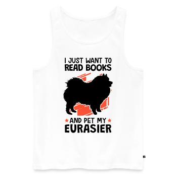 Bücher lesen und Eurasier streicheln Eurasier - Männer Premium Bio Tank Top - Weiß - Vorne - AI Model Male 178 light (178cm)