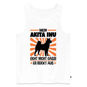 Akita Inu Gassi gehen japanischer Spitz - Männer Premium Bio Tank Top - Weiß - Vorne - Michal (187cm)