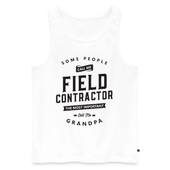 Field Contractor Lustige Berufsbezeichnung - Männer Premium Bio Tank Top - Weiß - Vorne - AI Model Male 178 light (178cm)
