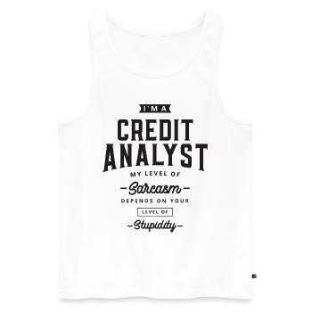 Credit Analyst Lustige Berufsbezeichnung - Männer Premium Bio Tank Top - Weiß - Vorne - AI Model Male 178 light (178cm)