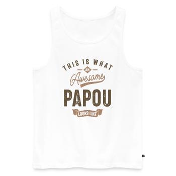 This is What an Awesome Papou Looks Like - Men's Premium Organic Tank Top - white - Front - AI Model Male 178 light (178cm)