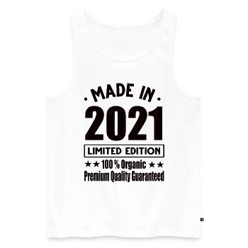 Fabriqué en 2021 Vintage Rétro Édition Limitée - Débardeur bio Premium Homme - blanc - Devant - Michal (187cm)