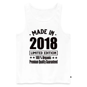 Fabriqué en 2018 Vintage Retro Limited Edition - Débardeur bio Premium Homme - blanc - Devant - Michal (187cm)