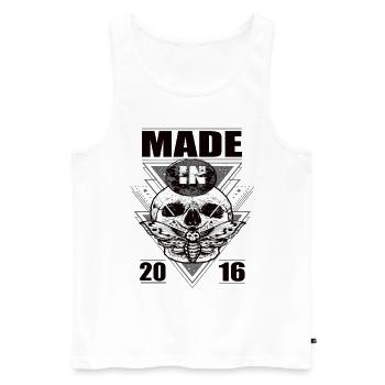 Made in 2016 Vintage Retro Limited Edition - Männer Premium Bio Tank Top - Weiß - Vorne - AI Model Male 178 light (178cm)