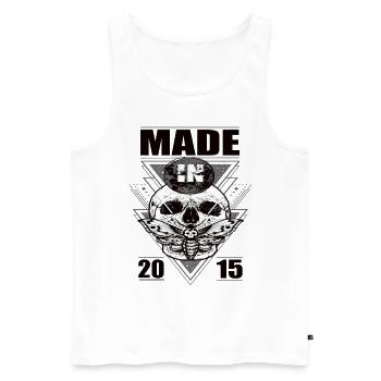 Made in 2015 Vintage Retro Limited Edition - Männer Premium Bio Tank Top - Weiß - Vorne - Michal (187cm)