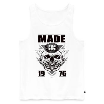 Made in 1976 Vintage Retro Limited Edition - Männer Premium Bio Tank Top - Weiß - Vorne - Michal (187cm)