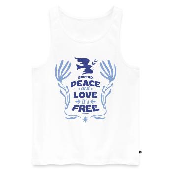 Frieden - Männer Premium Bio Tank Top - Weiß - Vorne - AI Model Male 178 light (178cm)