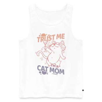 beste Katzenmama Katzendame Katzenbesitzer Geschen - Männer Premium Bio Tank Top - Weiß - Vorne - Michal (187cm)