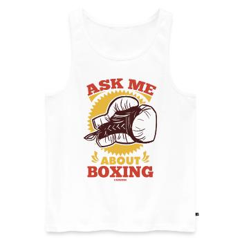 Ask Me About Boxing - Männer Premium Bio Tank Top - Weiß - Vorne - AI Model Male 178 light (178cm)