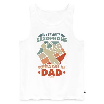 My Favorite Saxophone Buddies Call Me Dad - Männer Premium Bio Tank Top - Weiß - Vorne - Michal (187cm)