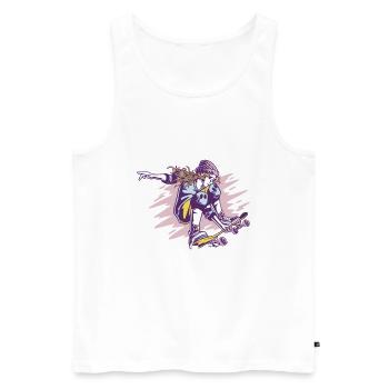 skaten Halfpipe cooles Mädchen - Männer Premium Bio Tank Top - Weiß - Vorne - AI Model Male 178 light (178cm)