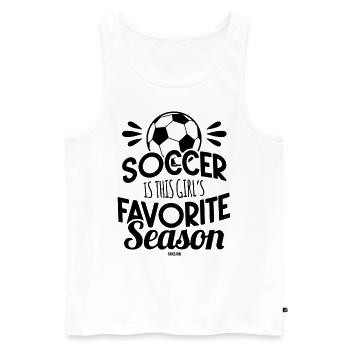 Fußballspielerin - Männer Premium Bio Tank Top - Weiß - Vorne - Michal (187cm)