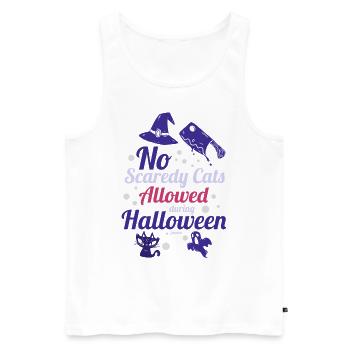 No anxious cats are allowed on Halloween - Men's Premium Organic Tank Top - white - Front - AI Model Male 178 light (178cm)