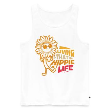 Sunflower vit la vie hippie - Débardeur bio Premium Homme - blanc - Devant - Michal (187cm)
