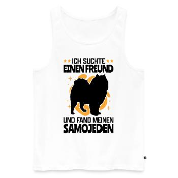 Ich fand meinen Samojede Schlittenhund - Männer Premium Bio Tank Top - Weiß - Vorne - Michal (187cm)