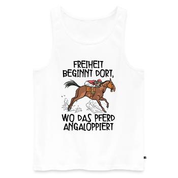 Pferde - Männer Premium Bio Tank Top - Weiß - Vorne - Michal (187cm)