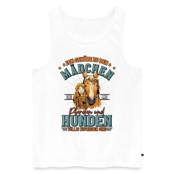 Pferde Hunde - Männer Premium Bio Tank Top - Weiß - Vorne - Michal (187cm)