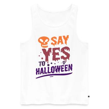 Sag Ja zu Halloween - Männer Premium Bio Tank Top - Weiß - Vorne - AI Model Male 178 light (178cm)