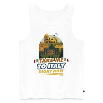 Italy - Men's Premium Organic Tank Top - white - Front - Michal (187cm)
