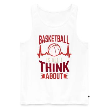 Basketball Cardiogram Heartbeat Gift - Men's Premium Organic Tank Top - white - Front - Michal (187cm)