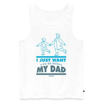Papa Fille Enfant Fête des Pères Fille Cadeau - Débardeur bio Premium Homme - blanc - Devant - Michal (187cm)
