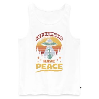 Alien Extraterrestrial UFO Universe - Men's Premium Organic Tank Top - white - Front - AI Model Male 178 light (178cm)