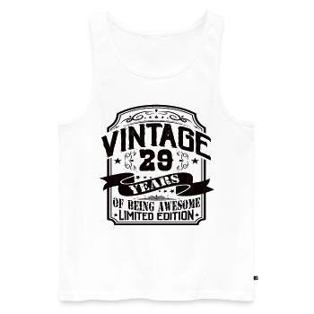 Vintage 29 Years of Being Awesome 29 Birthday - Men's Premium Organic Tank Top - white - Front - AI Model Male 178 light (178cm)