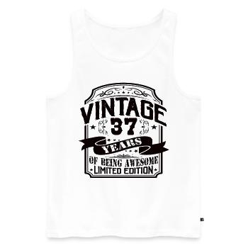 Vintage 37 ans d’être génial 37 anniversaire - Débardeur bio Premium Homme - blanc - Devant - Michal (187cm)