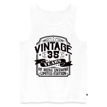 Vintage 35 ans d’être génial 35 anniversaire - Débardeur bio Premium Homme - blanc - Devant - Michal (187cm)