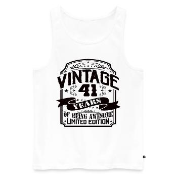 Vintage 41 Years of Being Awesome 41 Birthday - Men's Premium Organic Tank Top - white - Front - AI Model Male 178 light (178cm)