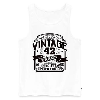 Vintage 42 ans d’être génial 42 anniversaire - Débardeur bio Premium Homme - blanc - Devant - Michal (187cm)