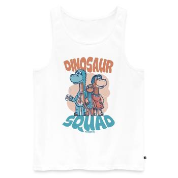 Dinosaur Squad - Männer Premium Bio Tank Top - Weiß - Vorne - AI Model Male 178 light (178cm)
