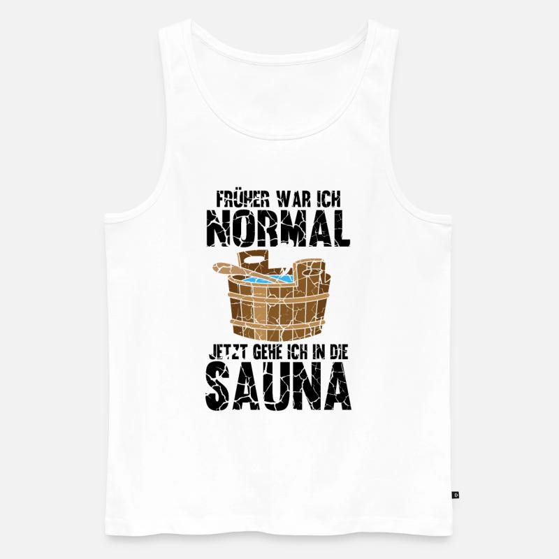 Sauna - Männer Premium Bio Tank Top - Weiß