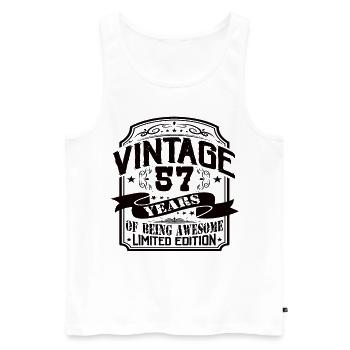 Vintage 57 Years of Being Awesome 57 Birthday - Men's Premium Organic Tank Top - white - Front - Michal (187cm)
