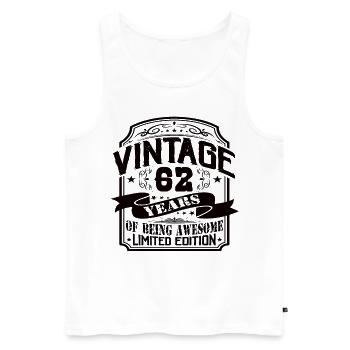 Vintage 62 Years of Being Awesome 62 Birthday - Men's Premium Organic Tank Top - white - Front - Michal (187cm)
