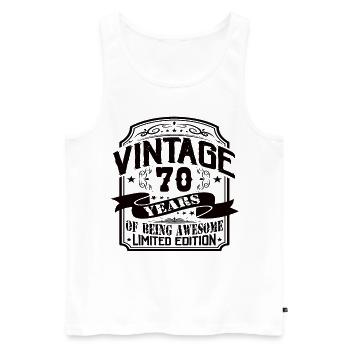Vintage 70 ans d’être génial 70 anniversaire - Débardeur bio Premium Homme - blanc - Devant - Michal (187cm)