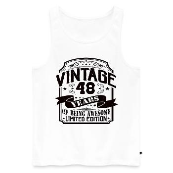 Vintage 48 ans d’être génial 48 anniversaire - Débardeur bio Premium Homme - blanc - Devant - Michal (187cm)
