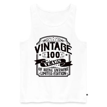 Vintage 100 Years of Being Awesome 100 Geburtstag - Männer Premium Bio Tank Top - Weiß - Vorne - Michal (187cm)