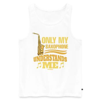 Only My Saxophone Understands Me - Männer Premium Bio Tank Top - Weiß - Vorne - Michal (187cm)