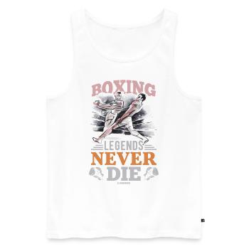 Boxing Legends Never Die - Men's Premium Organic Tank Top - white - Front - Michal (187cm)